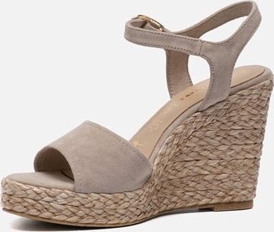 Tamaris Sandalen met sleehak taupe - Maat 40 | bol.com