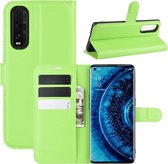 Voor OPPO Find X2 Litchi Texture Horizontal Flip PU lederen beschermhoes met houder & kaartsleuven & portemonnee (groen)