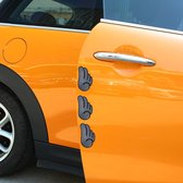 4 STKS Angel Wing Vorm Cartoon Stijl PVC Auto Auto Bescherming anti- scratch Deur Guard Decoratieve Sticker (Grijs)