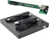 USB 2.0 universele notebook externe 12,7 mm CD / DVD SATA-poort optische drive box kit (zwart)