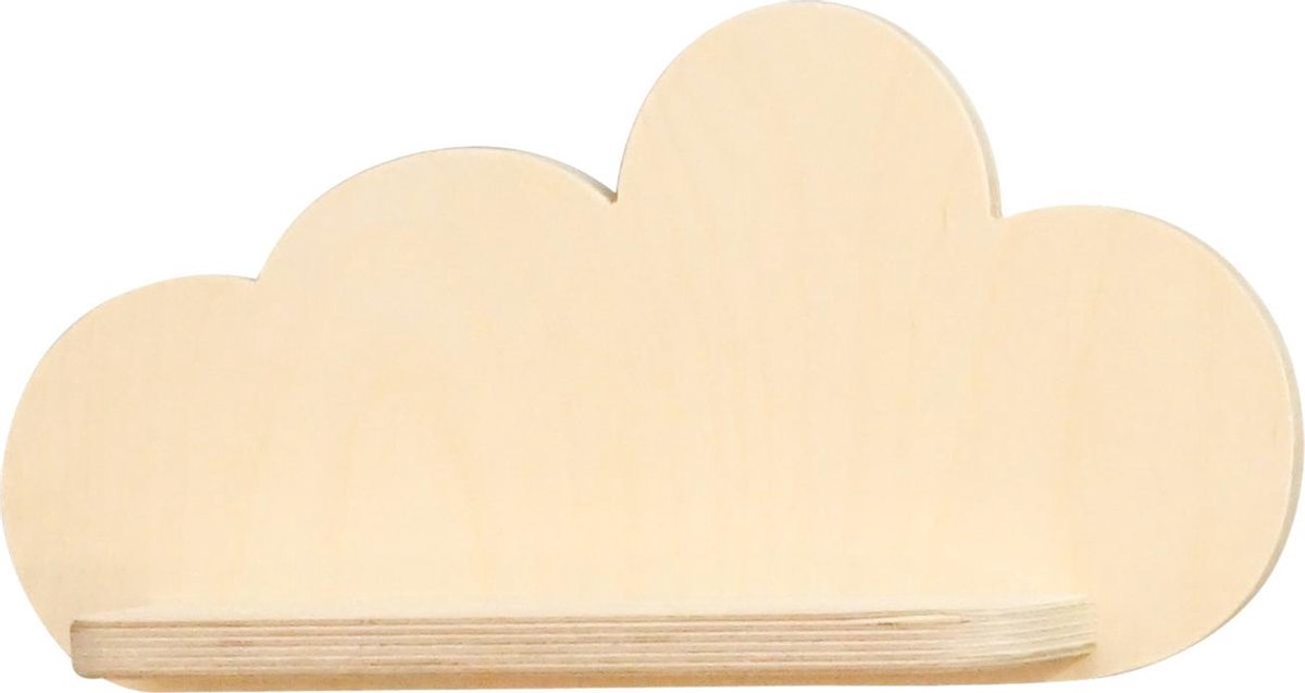 XL houten wandplank wolk | Wolkie plank kinderkamer - blank | toddie.nl