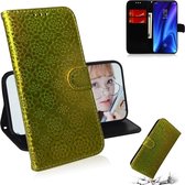 Voor xiaomi redmi k20 / k20 pro effen kleur kleurrijke magnetische gesp horizontale flip pu lederen case met houder & kaartsleuven & portemonnee & lanyard (goud)