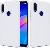 Effen kleur Vloeibare siliconen schokbestendige hoes voor Xiaomi Redmi 7 (wit)