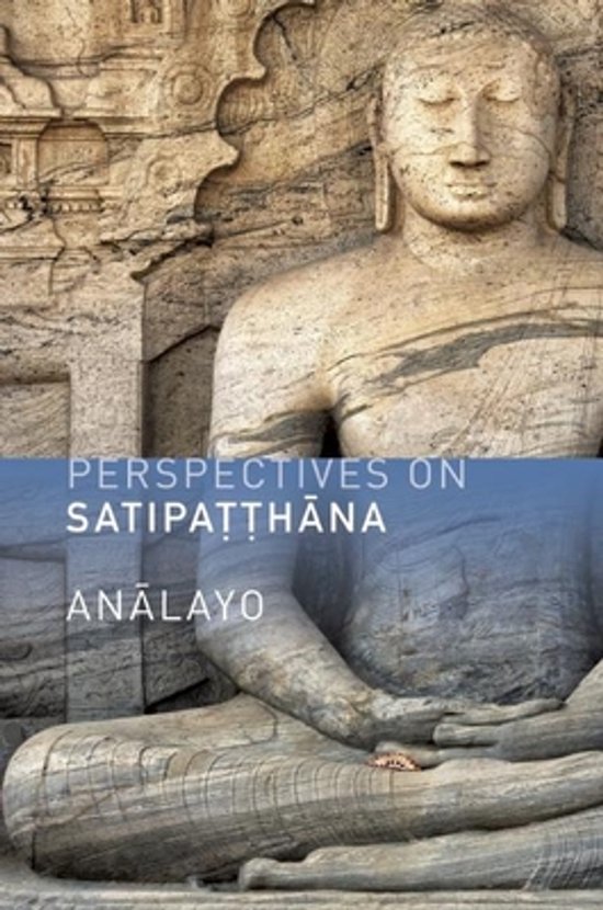 Boek 'Perspectives on Satipatthana' door Analayo, met een afbeelding van een Boeddhabeeld.