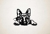 Wanddecoratie - Hond - Duitse Herder 5 - XS - 21x29cm - Zwart - muurdecoratie - Line Art