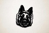 Wanddecoratie - Hond - Duitse Herder 4 - M - 81x60cm - Zwart - muurdecoratie - Line Art