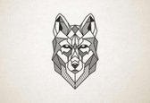 Line Art - Wolf 4 - S - 60x37cm - Zwart - geometrische wanddecoratie