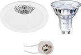 PHILIPS - LED Spot Set - SceneSwitch 827 36D - Prima Pollon Pro - GU10 Fitting - Dimbaar - Inbouw Rond - Mat Wit - 1.5W-5W - Warm Wit 2200K-2700K - Verdiept - Ø82mm