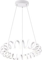 LED Hanglamp - Iona Coral - 33W - Natuurlijk Wit 4000K - Dimbaar - Rond - Mat Wit - Aluminium