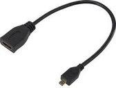 SpeaKa Professional SP-7870588 HDMI Adapter [1x HDMI-stekker D micro - 1x HDMI-bus] Zwart Vergulde steekcontacten 20.00 cm