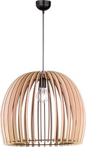 LED Hanglamp - Iona Wody XXL - E27 Fitting - Rond - Mat Lichtbruin Hout