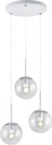 LED Hanglamp - Iona Balina - E14 Fitting - 3-lichts - Rond - Mat Wit - Aluminium