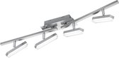 LED Plafondlamp - Iona Brenda - 12W - Warm Wit 3000K - 4-lichts - Dimbaar - Rechthoek - Mat Nikkel - Aluminium