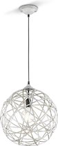 LED Hanglamp - Hangverlichting - Iona Jica - E27 Fitting - Rond - Antiek Grijs - Aluminium