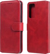 Voor Huawei Honor Play4 / Maimang 9 Klassieke Kalfsstructuur PU + TPU Horizontale Flip Leren Case, met Houder & Kaartsleuven & Portemonnee (Rood)