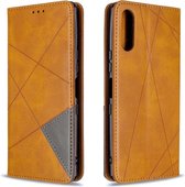 Voor Sony Xperia L4 Rhombus Texture Horizontale Flip Magnetische Leren Case met Houder & Kaartsleuven & Portemonnee (Geel)