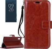 Voor Sony Xperia XZ Crazy Horse Texture Horizontale Flip PU Leather Case met houder & kaartsleuven & portemonnee & lanyard (bruin)