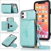 Multifunctionele crossbody-kaarttas TPU + PU-achterklep met houder en kaartsleuf en portemonnee voor iPhone 11 Pro (groen)