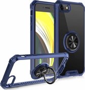 Armor Ring PC + TPU magnetische schokbestendige beschermhoes voor iPhone SE 2020/8/7 (blauw)
