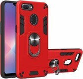 Voor OPPO Realme 2 2 in 1 Armor Series PC + TPU beschermhoes met ringhouder (rood)