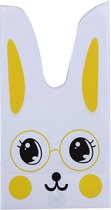 50x Uitdeelzakjes Wit - Geel Konijn 13 x 22 cm - Plastic Traktatie Kado Zakjes - Snoepzakjes - Koekzakjes - Koekje - Cookie Bags - Pasen - Kinderverjaardag
