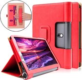 Voor Lenovo Yoga Tab5 YT-X705F / Yoga Smart Tab 10.1 inch 2019 (met slaapplaats) Retro textuur PU lederen horizontale flip lederen tas met houder & 4 kaartsleuven en draagriem (roo