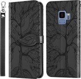 Voor Samsung Galaxy S9 Life of Tree Embossing Pattern Horizontale Flip lederen tas met houder & kaartsleuf & portemonnee & fotolijst & lanyard (zwart)