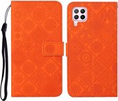 Voor Huawei P40 lite / nova 6 SE Etnische stijl Reliëfpatroon Horizontale flip lederen hoes met houder & kaartsleuven & portemonnee & lanyard (oranje)
