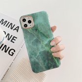 Marmerpatroon Dubbelzijdig lamineren TPU beschermhoes voor iPhone 12 mini (groen)