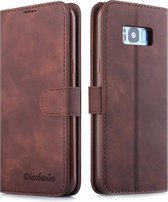 Voor Galaxy S8 + Diaobaolee Pure Fresh Texture Horizontale Flip Leather Case, met houder & kaartsleuf & portemonnee & fotolijst (bruin)