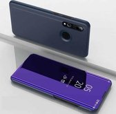 Galvaniserende spiegel horizontale flip lederen tas voor Huawei Enjoy 9S / P Smart + 2019, met houder (violetblauw)