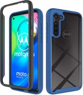 Voor Motorola Moto G8 Power (Amerikaanse versie) Sterrenhemel Solid Color-serie Schokbestendige pc + TPU beschermhoes (koningsblauw)