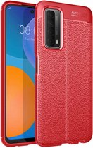 Voor Huawei P smart 2021 Litchi Texture TPU schokbestendig hoesje (rood)