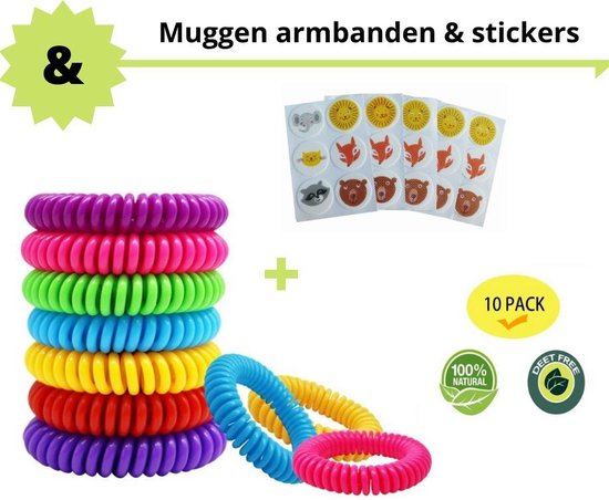 Daily Essentialz - Anti Muggen Armband - Anti Muggen Stickers - Anti Muggen - Muggen Bescherming - Anti Mug