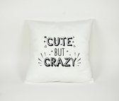Kussensloop Cute but Crazy - Sierkussen - Decoratie - Kinderkamer - 45x45cm - Exclusief Vulling - PillowCity