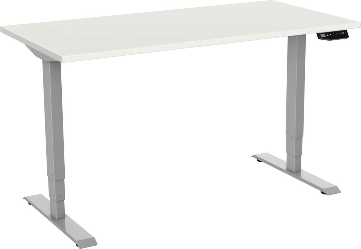 OrangeLabel Zit/sta Desk Pro2 160x80 Grijs onderstel & Blad wit. Inclusief 2 motoren / LED display met Memory