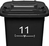 Klikosticker - met uw huisnummer - wit - containerstickers - kliko stickers - 14 cm x 21 cm - cijfersticker - vuilnisbak sticker