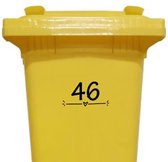 Klikosticker - met uw huisnummer - zwart -  weerbestendig - brievenbus sticker - containersticker - 14 cm x 21 cm - vuilnisbaksticker
