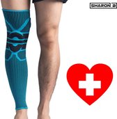 Patella Knie Brace - Compressie Bandage - Ondersteuning en Herstel - Elastisch - Ademend - voor Dames en Heren - Extra Lang - Blauw - XL