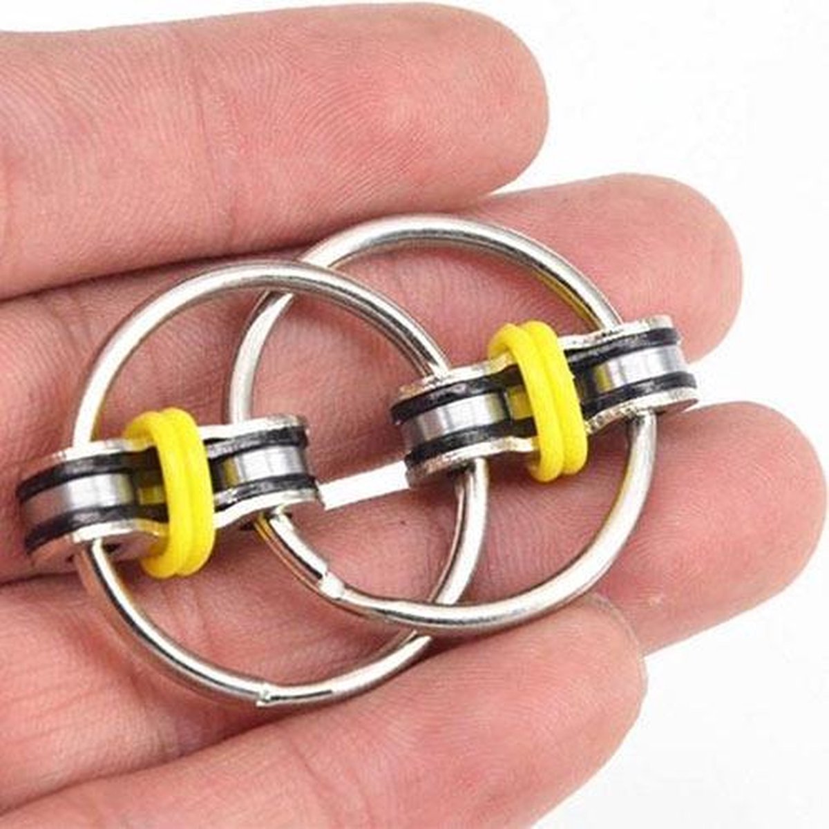 Key Chain - fidget toys - friemel ringen - sleutel ketting - geel - Merkloos