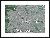 Apeldoorn - stadskaart | Inclusief strakke moderne lijst| stadsplattegrond | poster van de stad| 40x30cm