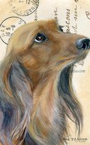Dubbele kaart Hond Teckel langharig 11,5x17,5cm