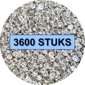 Fako Bijoux® - Letterkralen Rond Bulk - Letter Beads - Alfabet Kralen - Sieraden Maken - 3600 Stuks - Zilver