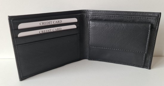 Billfold Portemonnee - Laag Model - Zwart