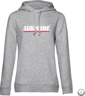 Subprime - Dames Hoodies Hoodie Stripe Grey - Grijs - Maat S
