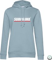 Subprime - Dames Hoodies Hoodie Stripe Sky Blue - Blauw - Maat M