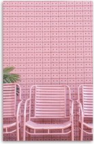 Made on Friday -  Pink Chairs and bricks 40 x 50  cm -  ( 250 gr./m2)