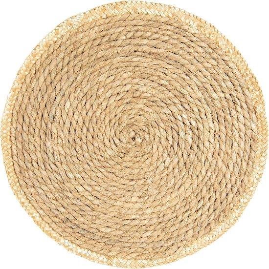 Zeegras placemat naturel Ø 38 cm set van 4