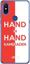 6F hoesje - geschikt voor Xiaomi Mi Mix 3 -  Transparant TPU Case - Feyenoord - Hand in hand, kameraden #ffffff