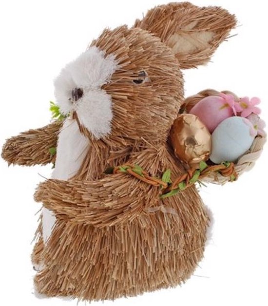 Decoratieve Paashaas - 2e keus - Gevlokt Lila H47cm